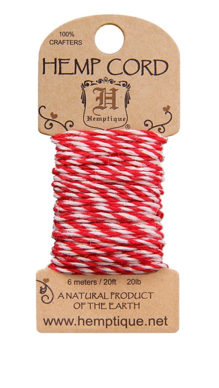 Hemptique 1mm Hemp Cord Mini Cards Eco Friendly Sustainable Naturally Grown Jewelry Bracelet Making Paper Crafting Scrapbooking Bookbinding Mixed Media Crocheting Macrame Seasonal Holiday Gift Wrapping Outdoor Gardening